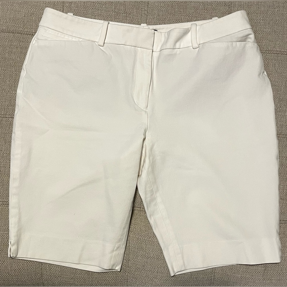 White House Black Market white Bermuda shorts